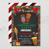 Invitation Thème du luau de Noël (Devant / Derrière)