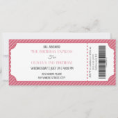 Invitation thème du train fille 2ème anniversaire (Dos)