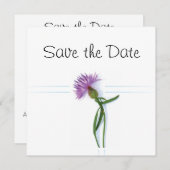 Invitation Thème Écossais, Mariage Celtique Thistle Save the  (Devant / Derrière)