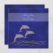 Invitation Thème élégant de partie de mariage de plage (Devant / Derrière)