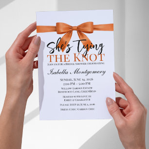 Invitation Thème « Elle noue le nœud » Ruban orange