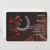 Invitation Thème équestre mariage fer à cheval suspendu (Devant)