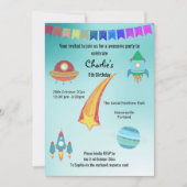 Invitation Thème Espace Aqua Star Anniversaire (Devant)