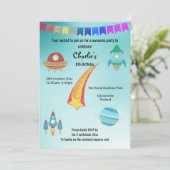 Invitation Thème Espace Aqua Star Anniversaire (Debout devant)
