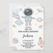 Invitation Thème Espace Extérieur Amusant pour Enfants (Devant)