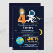 Invitation Thème Espace Extérieur Anniversaire (Devant / Derrière)