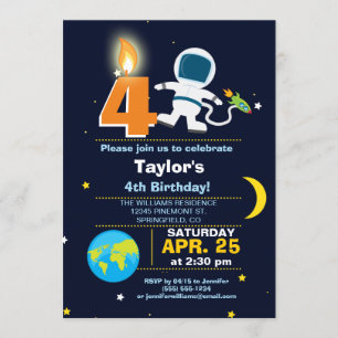 Invitation Thème Espace Extérieur Anniversaire