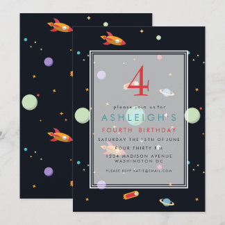 Invitation Thème Espace extra-atmosphérique | Fête d'annivers