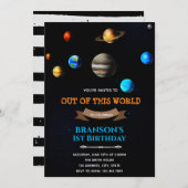 Invitation thème espace planète (Devant / Derrière)