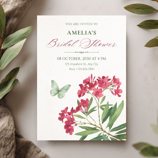 Invitation Thème esthétique floral pour une douche de mariée