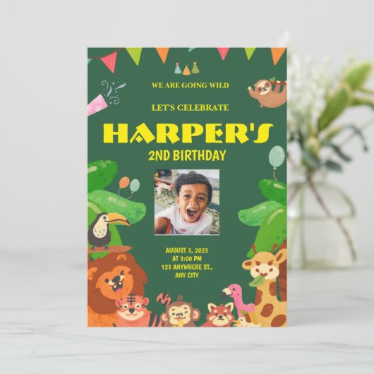 Invitation thème faune (Debout devant)