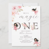 Invitation Thème Fée pour la 1ère fête d'anniversaire de fill (Devant)
