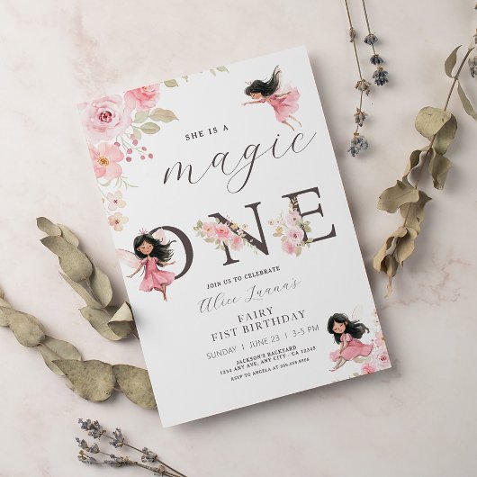 Invitation Thème Fée pour la Fête du 1er Anniversaire d'une F
