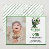Invitation Thème Ferme de Grenouille Mignonne pour 1er Annive (Devant / Derrière)