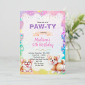Invitation thème fête Corgi (Debout devant)