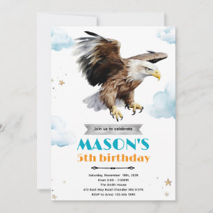Invitation thème fête d'anniversaire aigle