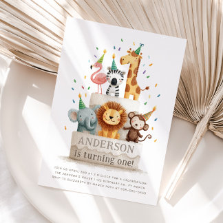 Invitation Thème fête d'anniversaire premier anniversaire ani