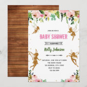 Invitation thème fête de bébé jardin féerique (Devant / Derrière)