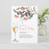 Invitation Thème Fête des mariées Berries & Bubbles (Debout devant)