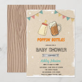 Invitation thème fête prénatale avec des bouteille (Devant / Derrière)