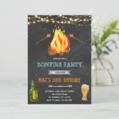 Invitation thème feu de camp et bière dans la cour (Debout devant)