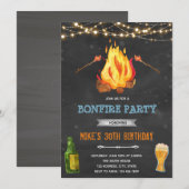 Invitation thème feu de camp et bière dans la cour (Devant / Derrière)