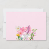 Invitation Thème Fleur sauvage rose Fille d'anniversaire (Dos)