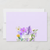 Invitation Thème Fleur sauvage violet Fête d'anniversaire de (Dos)