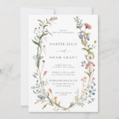 Invitation Thème fleur sauvage Whimsical Pastels Moderne Mari (Devant)