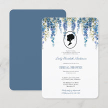 Thème floral bleu Bridgerton, thé de mariage Régen