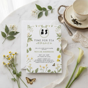 Invitation Thème floral de fête de thé de la Régence pour une