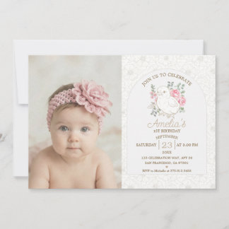 Invitation Thème floral de printemps pour l'anniversaire d'un