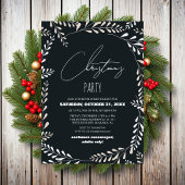 Invitation Thème Floral | Élégante fête de Noël Script