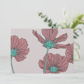 Invitation Thème floral, motif pavot (Debout devant)