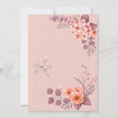 Invitation Thème floral rose (Dos)