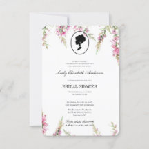 Thème floral rose Bridgerton, tea de mariage Régen