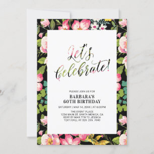 Invitation Thème Floral Tropical pour Fête d'Anniversaire Adu