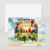 Invitation Thème Football Aquarelle Anniversaire Fête Invitat (Devant / Derrière)