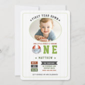 Invitation Thème Football Première année bas garçon 1er anniv (Devant)