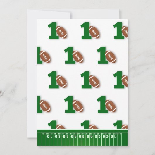 Invitation Thème Football Première année en bas Anniversaire (Dos)