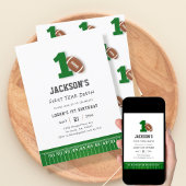 Invitation Thème Football Première année en bas Anniversaire