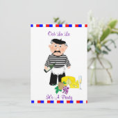 Invitation Thème français de fromage et de vin pour une fête (Debout devant)