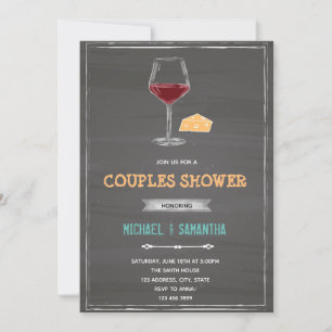 Invitation thème fromage vin tableau noir