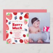 Invitation Thème Fruit 1er anniversaire (Devant / Derrière)