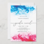 Invitation Thème Fumée bleue et rose Genre Reveillez Invitati (Devant)