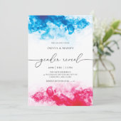 Invitation Thème Fumée bleue et rose Genre Reveillez Invitati (Debout devant)