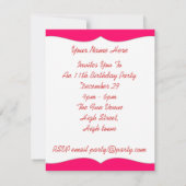 Invitation Thème Fun Girly Pamper Party (Dos)
