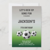 Invitation Thème Fun Green Football Party (Devant)