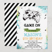 Invitation thème Game boy (Devant / Derrière)