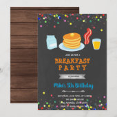 Invitation thème garçon de petit déjeuner (Devant / Derrière)